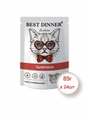 Консервированный корм  для кошек и котят Best Dinner Exclusive Мусс сливочный Телятина, 85г*24шт