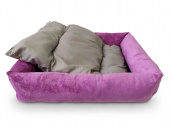 Лежанка Frais с бортами и подушкой для кошек и собак 45*60 см розовый