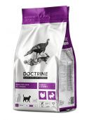 Полнорационный беззерновой сухой корм DOCTRINE для кошек и котов с чувствительным пищеварением с индейкой и кроликом, 0,8кг