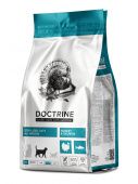 Полнорационный беззерновой сухой корм DOCTRINE для стерилизованных кошек и кастрированных котов с индейкой и лососем, 0,8кг
