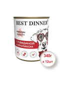 Консервы для собак и щенков Best Dinner Premium Меню №3 с Говядиной и кроликом, 340гр * 12шт