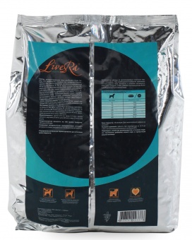 LiveRa Полнорационный сухой корм для взрослых собак Adult, 3 кг