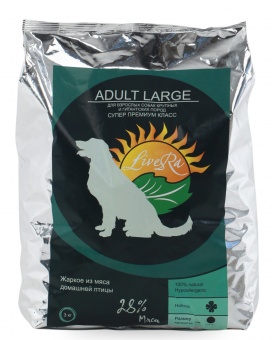 LiveRa Полнорационный сухой корм для взрослых собак гигантских пород Adult Large, 3 кг