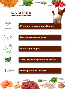 Консервы для собак STATERA сочные кусочки в желе с кроликом 0,4кг х 6шт