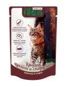 Консервированный корм Frais Signature для взрослых кошек и котов с кроликом, цукини и спирулиной (кусочки в соусе), 80 г * 25 шт.