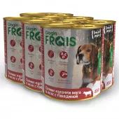 Консервированный корм Frais Holistic Dog для собак, сочные кусочки мяса в желе с говядиной, 850 г х 6 шт