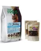 FRAIS ADULT CAT TURKEY, 10 КГ+ ПОДАРОК FRAIS ЛОМТИКИ КРОЛИКА ЛАКОМСТВО ДЛЯ КОШЕК, 100 ГР,- 2УП(182729)