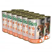 Консервированный корм Frais Holistic Dog для собак, сочные кусочки мяса в желе с индейки, 420 г * 12 шт.