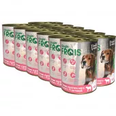 Консервированный корм Frais Holistic Dog для собак, сочные кусочки мяса в желе с телятиной, 420 г * 12 шт.